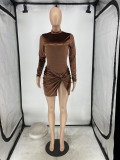 Women Bodysuit and Split Skirt Two-Piece Set