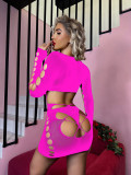 Sexy Net Sexy Fishnet Jumpsuit Pajamas Bodycon Long Sleeve Low Back Tight Fitting