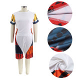 Positioning Print Sport Casual Pant Set Plus Size Two-Piece