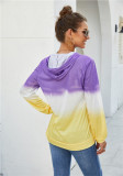 Womens Clothing Hoodies Rainbow Ombre Print Long Sleeve Hoodie