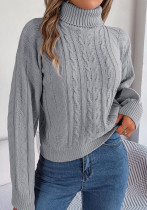 Autumn And Winter Casual Turtleneck Twist Long-Sleeved Knitting Pullover Sweater Women's Clothing