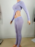 Women's Spring Fashion Set Long Sleeve Hoodie Cardigan Tight Fitting Pants Two-Piece Set