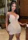 Women Solid Beaded Mesh Sleeveless Dress