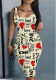 Women Sleeveless Printed Bodyson Dress