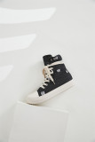 Platform Canvas Shoes Women's Washed Couple High-Top Shoes Ripped Denim Style Trendy Shoes For Men