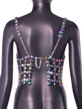 Women Summer Sexy Chain Jewel Backless Camisole