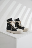 Platform Canvas Shoes Women's Washed Couple High-Top Shoes Ripped Denim Style Trendy Shoes For Men