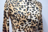 Women Long Sleeve Leopard Print Romper