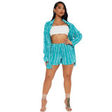 Women's Clothing Sexy Pleated Printed Two-Piece Set Ladies' Clothing
