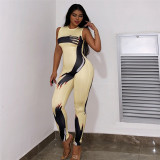 Summer Ladies Sexy Casual Print Slim Fit Butt Lift Jumpsuit