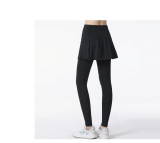 Plus Size Fake Two-Piece Sports Pants Women's High Waist Anti-Steal Running Fitness Dance Anti-Steal Yoga Tight Fitting Pants