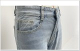 Women's Knee Ripped Denim Pants Straight Light Trousers