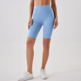 Breathable Reversible Yoga Shorts Butt Lift Tummy Control Exercise Running Fitness Knee-Length Shorts