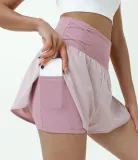 Women Summer Running Training Fitness Marathon High Waist Shorts