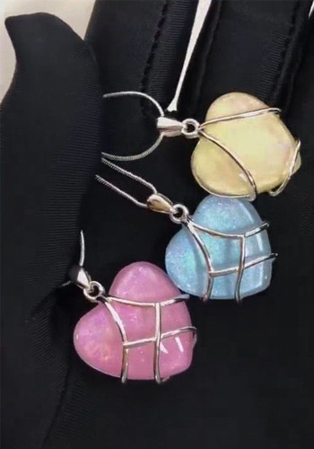 Women Heart Print Necklace