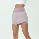 Women Summer Running Training Fitness Marathon High Waist Shorts