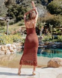 Women Fringe Strap Holidays Sexy Slim Beach Dress