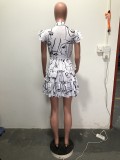 Women's Print Ruffle Edge Sleeveless Casual Dress