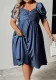 Plus Size Women's Summer Chic Square Neck Slim Waist Slim Fit Dress