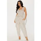 Autumn Winter Women's Fashion Sequin Sexy Sleeveless Fashion Slim Jumpsuit