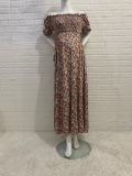 Printed Square Neck Puff Sleeves Maternity Dress Party Photoshoot Bohemian Style