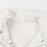 Australische lange Baumwolljacke für Damen, Winterfell und Farbkontrast-Patchwork-Lammwollmantel