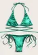sexy swimsuit women Lace-Up solid color bikini