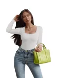 Fall Women's Casual Ribbed Basic Top Solid Color Long Sleeve Tight Fitting Jumpsuit