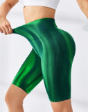 Women Summer Stretch Tie Dye Yoga Pants Knee-Length Shorts Workout Pants