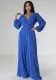 Women Sexy V-Neck Long Sleeve Wide Leg Jumpsuit