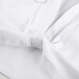DamenSexy Knot Solid Polo-Kragen-Crop-Shirt