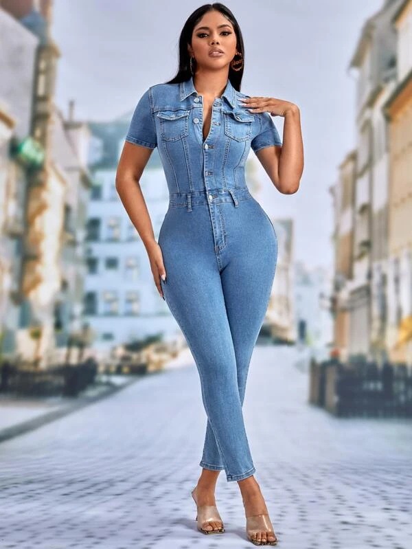 Flared Denim Jumpsuits for Women - Up to 72% off | Lyst