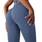 Nahtlose, solide Jacquard-Po-Lift-Fitness-Yoga-Hose mit hoher Taille und Sport-Lauf-Yoga-Hose