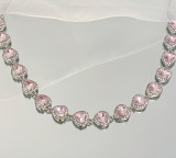 Herz-Druck, rosa Halskette, Ihr Haar, süß, cool, trendiger Stil, vielseitige Schlüsselbeinkette für Damen