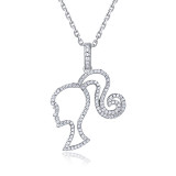 Sterling Silver Hollow Necklace Zircon Light Luxury Clavicle Chain