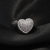 Copper couple ring Heart diamond ring