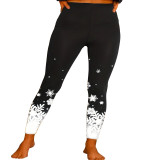 Women's Christmas Pattern Print Tight Fitting Workout Pants Track Pants Snowflake Leggings