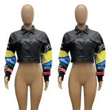 autumn and winter women's Leather jacket