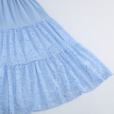 Plus Size Women Lace See-Through Maxi Dress