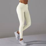 Plus Size Women Crossover High Waist Pocket Yoga Pants Sports Running Fitness Pants