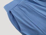 Plus Size Damen V-Ausschnitt Langarmshirt + gerade Hose Zweiteiliges Set