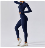 Zipper outdoor running sports yoga jacket Slim Fit fitness long-sleeved jacket girls quick-drying yoga clothes
