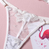 Bridal White Embroidered Underwire Fishbone Bra Underwear Thong Tank Top Sexy Lingerie Set Outdoor Wear