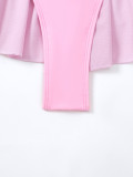 Sexy Tanga-Badeanzug-Bikinihose für Damen in reiner Farbe mit Rüschen