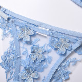Sexy Romantic Flower Embroidery See-Through Sexy Suit For Women