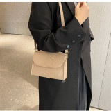 Underarm bag Korean spring popular felt bag crocodile pattern indentation Messenger bag Small square bag Shoulder bag