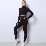 Quick-drying long-sleeved seamless yoga suit Tight Fitting fitness yoga clothing top sports yoga pants