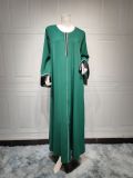 Muslim Beaded Dress Diamond Fashion Tassel Patchwork Robe Dubai Saudi Women Clothes