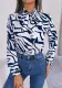 Autumn And Winter Chic Color Contrast Striped Tie Lantern Sleeve Chiffon Shirt Women's Clothing