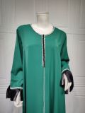 Muslim Beaded Dress Diamond Fashion Tassel Patchwork Robe Dubai Saudi Women Clothes